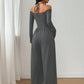 Elegant halterneck-drakt med dyp V-hals for kvinner