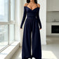 Elegant halterneck-drakt med dyp V-hals for kvinner