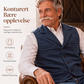 Herretveit vest med fiskebensmønster og vintagekrage