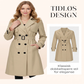 Klassisk dobbeltspent trenchcoat for kvinner