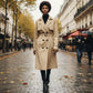 Klassisk dobbeltspent trenchcoat for kvinner
