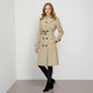 Klassisk dobbeltspent trenchcoat for kvinner