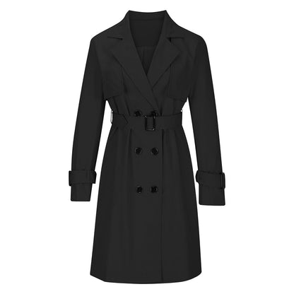 Klassisk dobbeltspent trenchcoat for kvinner