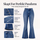 Høytaljede flared jeans for kvinner med nagler