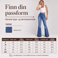 Høytaljede flared jeans for kvinner med nagler