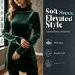 Slim fit-bluse i fløyel med høyhalset krage for damer