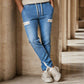 Jeans-joggebukser for menn med smal passform og elastisk midje