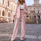 Elegant 2-delt dresssett med blazer og bukser for kvinner