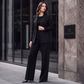 Elegant 2-delt dresssett med blazer og bukser for kvinner
