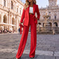 Elegant 2-delt dresssett med blazer og bukser for kvinner