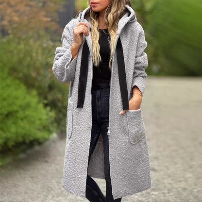 ❄️Vintertilbud❄️ Trendy damejakke med hette, glidelås og lommer