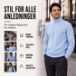 Rullekragestrikket genser for menn i kabelstrikk