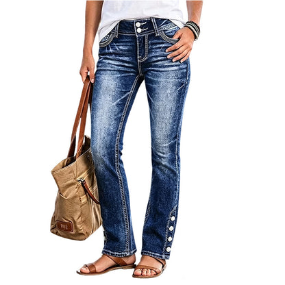 Dames slanke stretchbare jeans