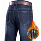 Varme rette jeans for menn med fôr