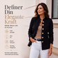 Elegant, ettersittende blazer for kvinner med gullknapper