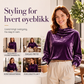 Damebluse i fløyel med høy hals