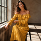 Uformell off-shoulder maxi-kjole for kvinner