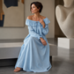 Uformell off-shoulder maxi-kjole for kvinner