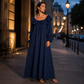 Uformell off-shoulder maxi-kjole for kvinner