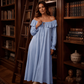 Uformell off-shoulder maxi-kjole for kvinner