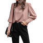 Women's Casual Solid Long Sleeve Blouse
