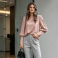 Women's Casual Solid Long Sleeve Blouse