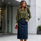 Women's Casual Solid Long Sleeve Blouse