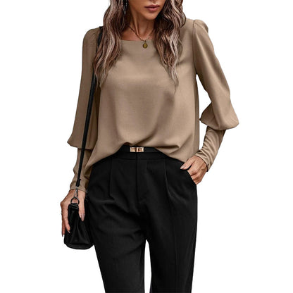 Women's Casual Solid Long Sleeve Blouse