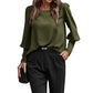 Women's Casual Solid Long Sleeve Blouse