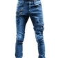 Smalpassede revne jeans for menn