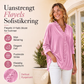 Damebluse med ensfarget design og volangkrage