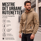 Herre jakke med hel glidelås og hette, cargo-stil