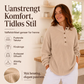 Dame Vaffelstrikket Henley-genser