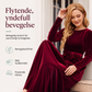 Elegant langermet fløyelskjole i maxi-lengde for kvinner