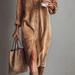 🔥 55 % RABATT! Effortless Chic Corduroy Shirt Dress – Myk, behagelig og allsidig for alle årstider 🍂