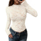 Elegant blondebluse med lange ermer for kvinner