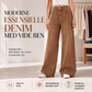 Jeans for kvinner, høy midje, vide ben, casual stil