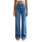 Jeans for kvinner, høy midje, vide ben, casual stil