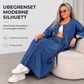 Slankende denim-maxi-kjole