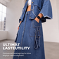 Slankende denim-maxi-kjole