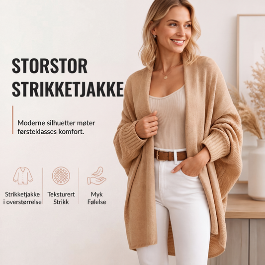 Strikket kardigan for kvinner, løs passform
