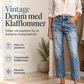 Jeans med høy midje og strekk for kvinner, rett ben