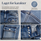Jeans med høy midje og strekk for kvinner, rett ben