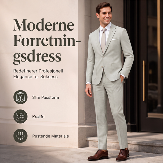 Dress med slank passform for menn, 2-delt