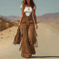 Retro westernsemd kjeledress i semsket skinn med frynser