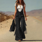 Retro westernsemd kjeledress i semsket skinn med frynser