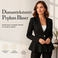 Minimalistisk ensfarget teksturert jakke med knapper foran