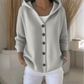 Strikket cardigan med hette og knapper for kvinner