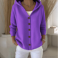 Strikket cardigan med hette og knapper for kvinner