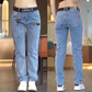 Elastiske jeans med rette ben for menn